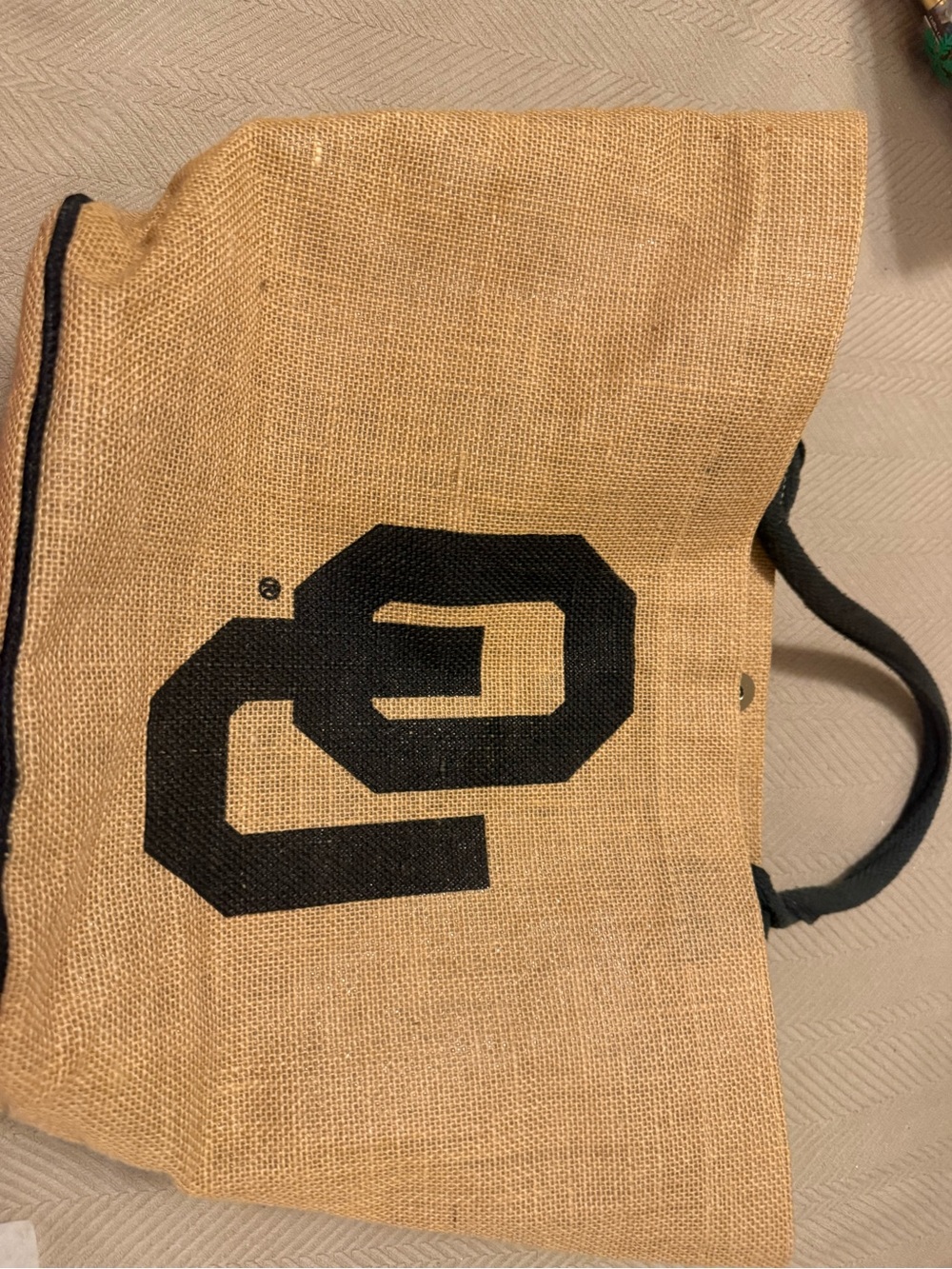 Canvas Tote Bag in Natural with Black Accent